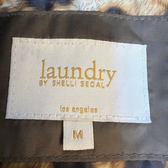 Laundry by Shelli Segal Quilted Jacket Leopard Lined Mid Length Womens sz M EUC - Picture 4 of 9